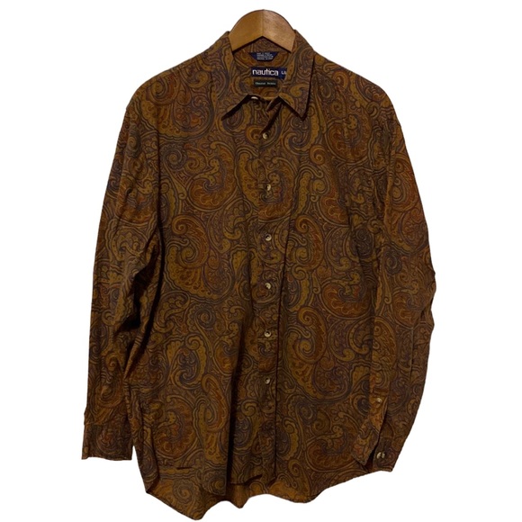 Nautica Other - Vintage Nautica Brown Paisley Button Up Long Sleeve Shirt